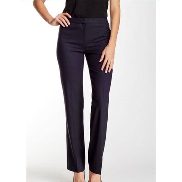 Lafayette 148 Dress Pants “Menswear” Navy‎ Blue High Rise, Petite 4 - Picture 1 of 5